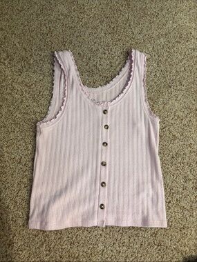 SO pink crop button down tank EUC size LARGE